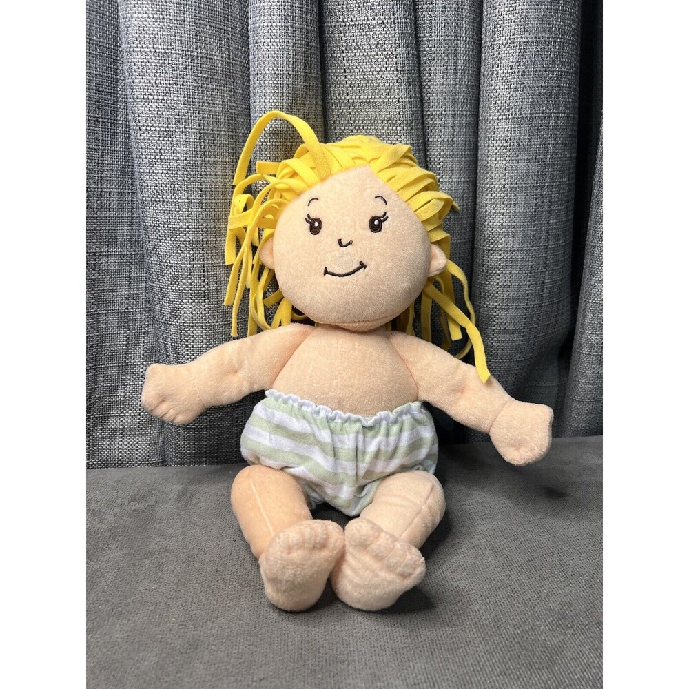 Manhattan Toy Baby Stella Blonde Pigtail Hair Plush Stuffed Diaper Doll